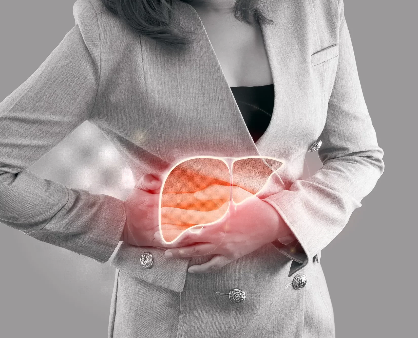 Ilustración médica de hepatitis