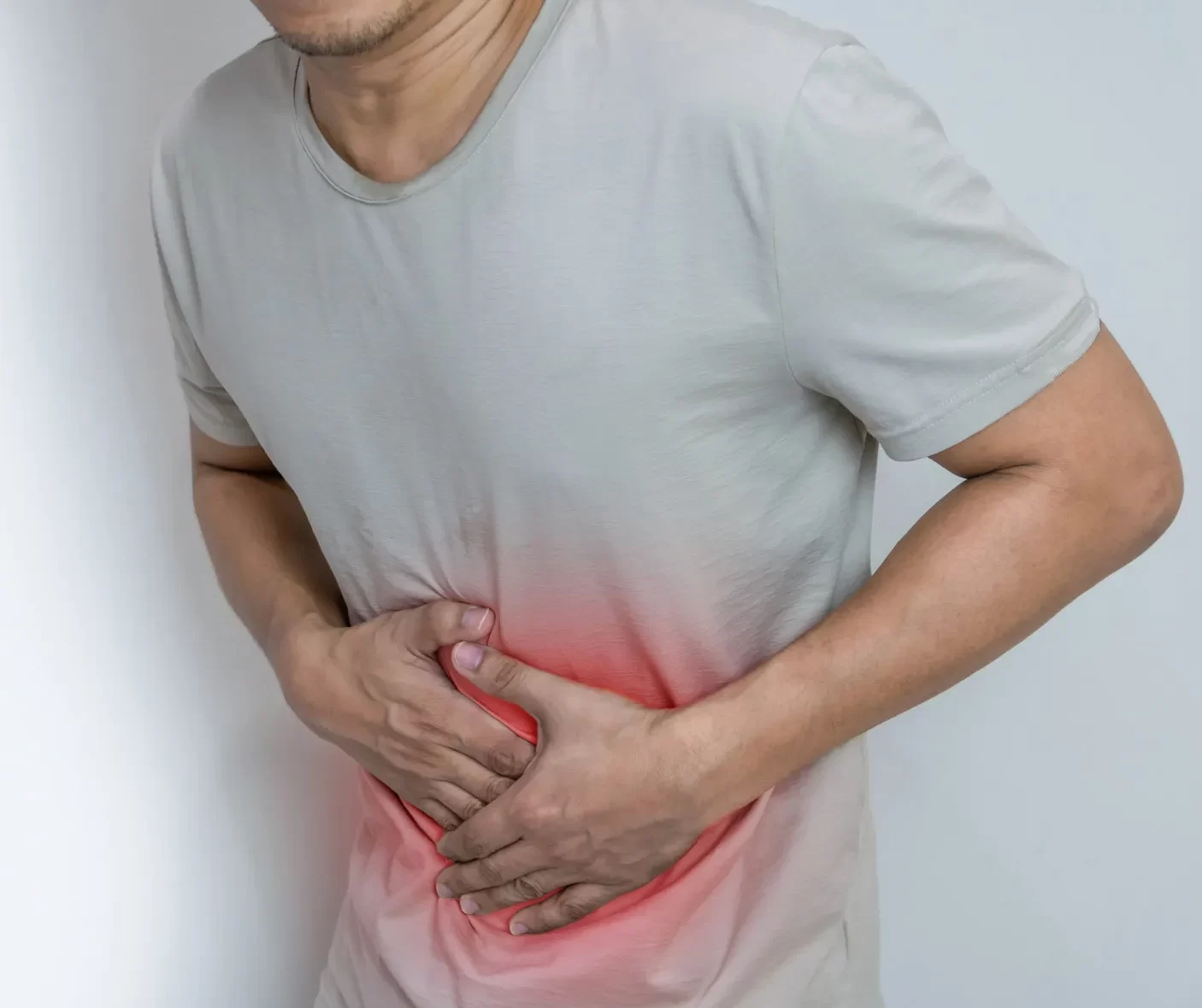 Ilustración médica de dolor abdominal